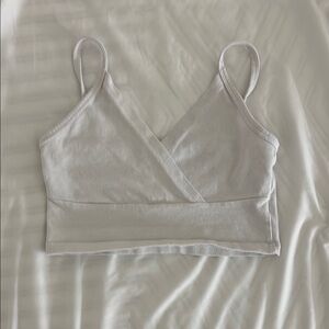 Brandy Melville White Wrap Top